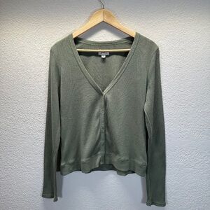 Pact Green Long Sleeve Crop Top